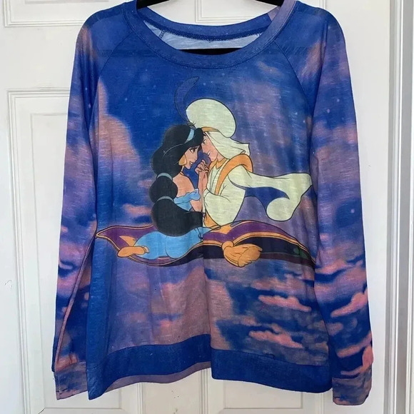 Disney Aladdin and Jasmine Long Sleeve Top - Picture 1 of 5